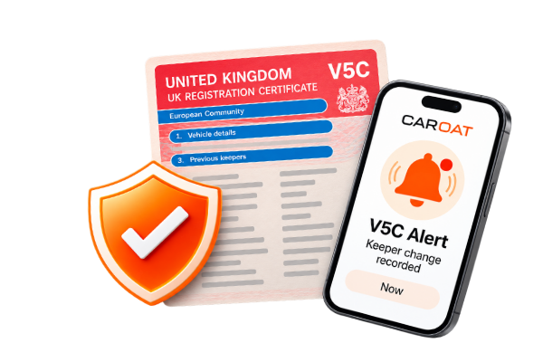 V5C Certificate and live alert graphic